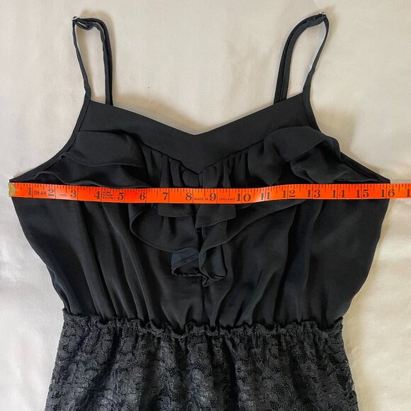Xhilaration Size S Black Ruffle and Lace Dress Sleeveless Mini Lined - Picture 6 of 13